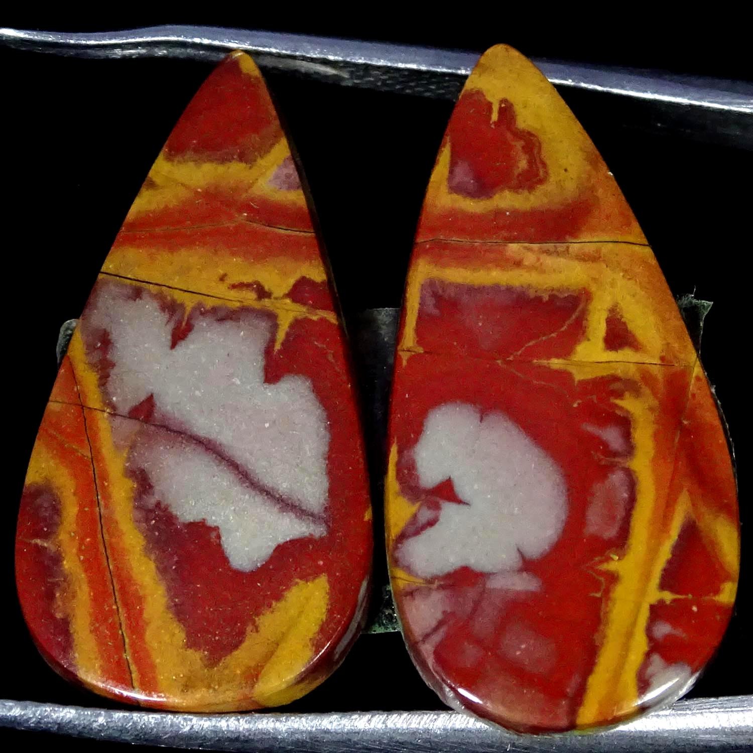 20.50Cts 100% Natural Nice Noreena Jasper Pair Pear Cabochon 12X25X3MM