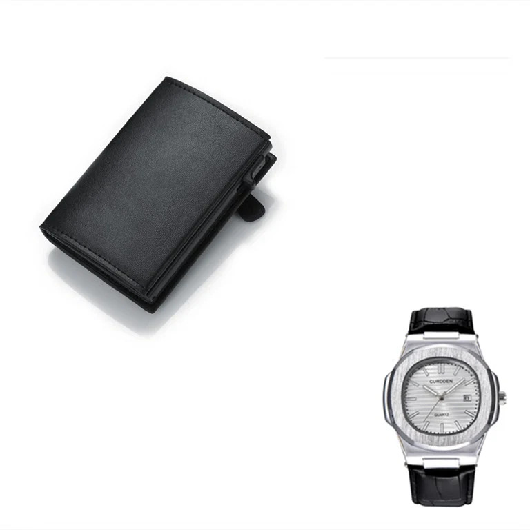 Mens Square Dial Analog Quartz Watch With Leather Look Strap Not Water