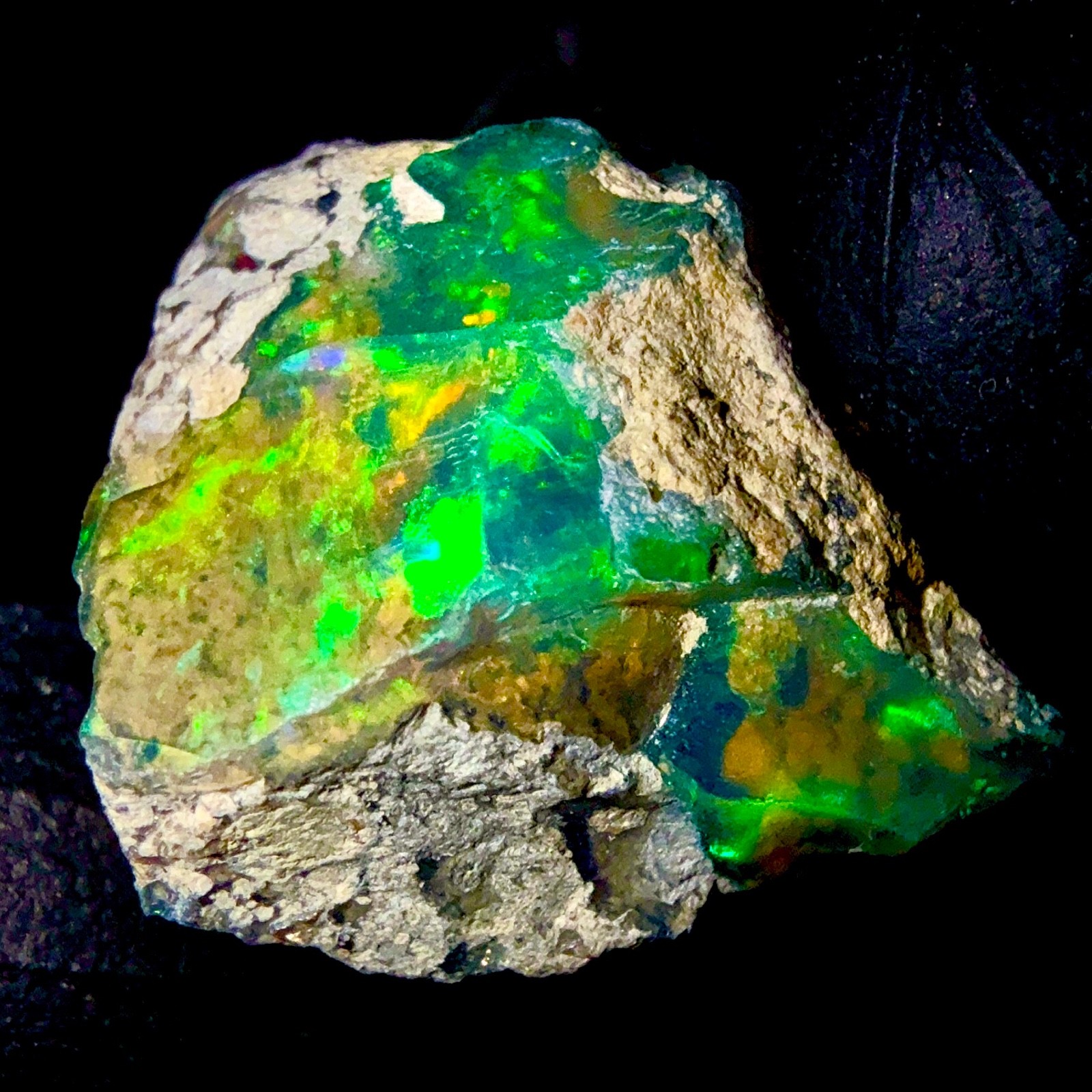 10 Ct Opal Rough, Jewelry Grade Black Welo Ethiopian Opal Rough, Multi Fire Opal