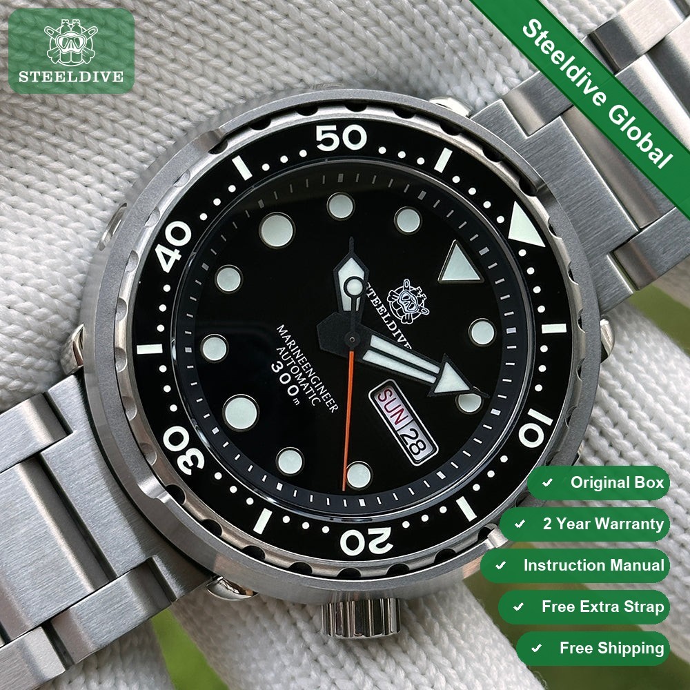 STEELDIVE SD1975W Mens 47.5mm Automatic Dive Watch NH36 Sapphire Steel