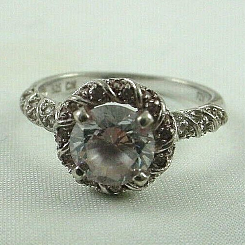 Signed CN FUZION Cubic Zirconia Sterling Silver Ring Size 7