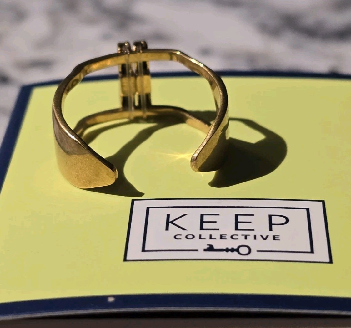 KEEP Collective GOLD RING Size M/L 7-9 Adjustable Charm Key Keeper NEW