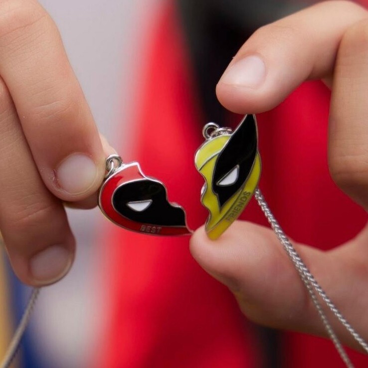 Deadpool & Wolverine Best Friends Friendship Necklace inspired Marvel Superhero