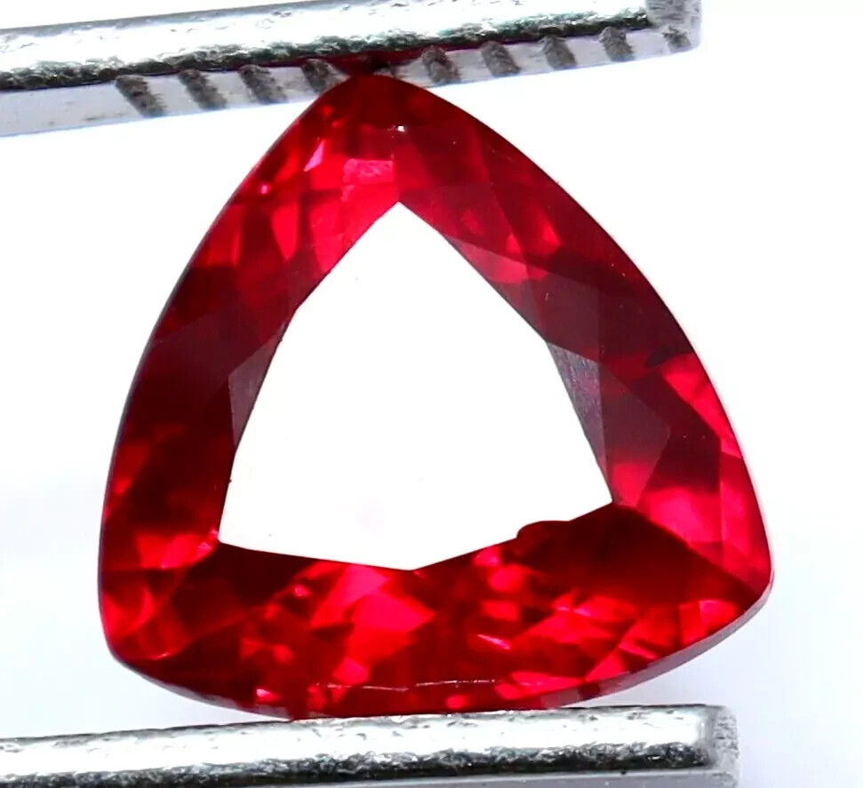 Certified Natural Red Ruby 6.80 Ct Trillion Shape Loose Gemstone With Free Gift