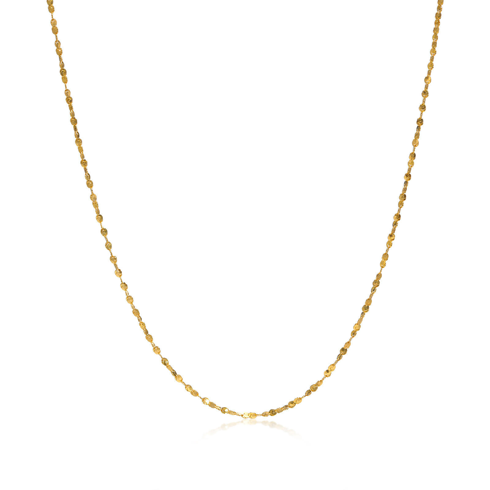 1mm Women’s Chain Wedding Necklace 18K Gold/Silver 316L Stainless Steel 45+5cm