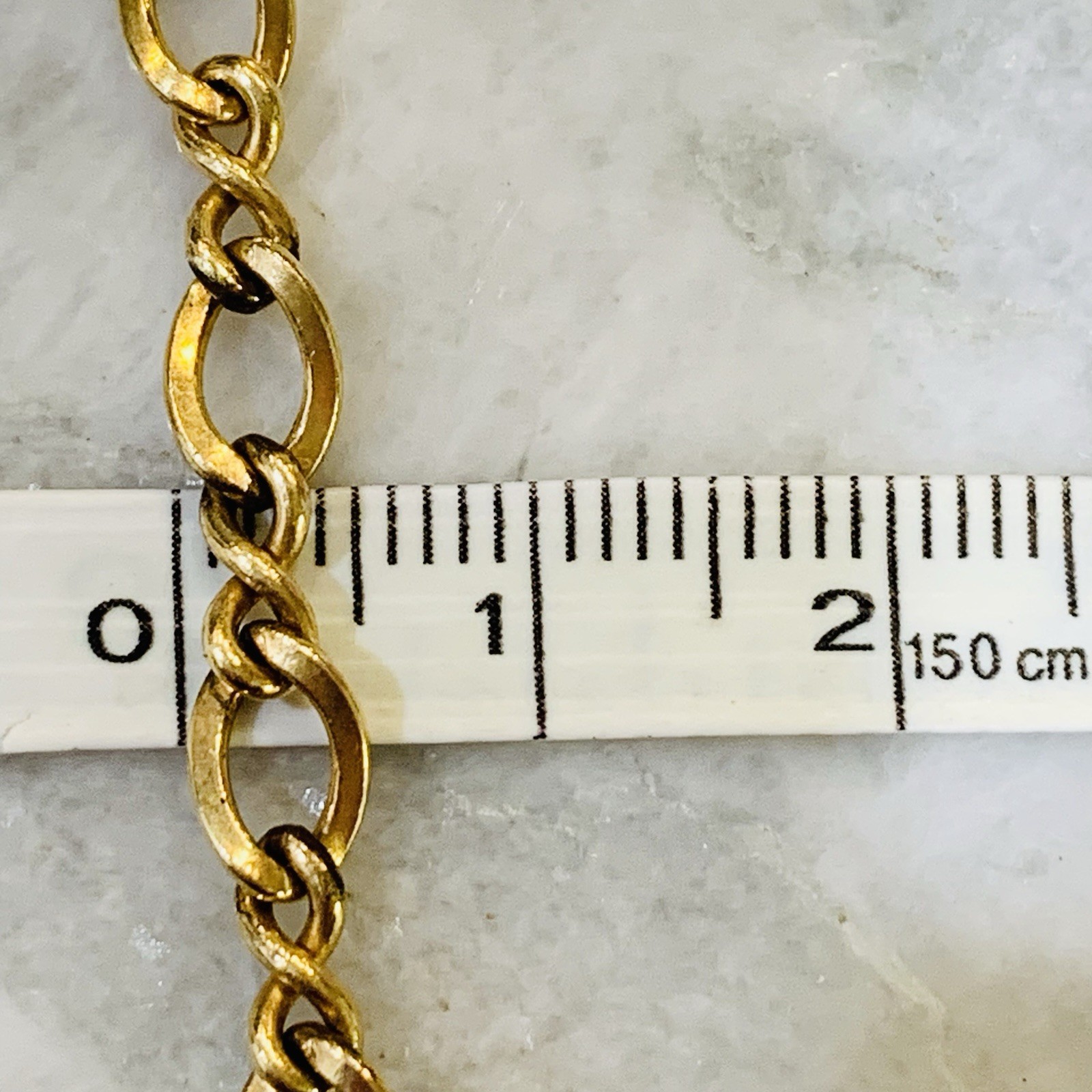 VTG Chain Bracelet 12k Gold Filled 1/20 Charm Link 6mm Spring Ring 4.6gr 7.5”