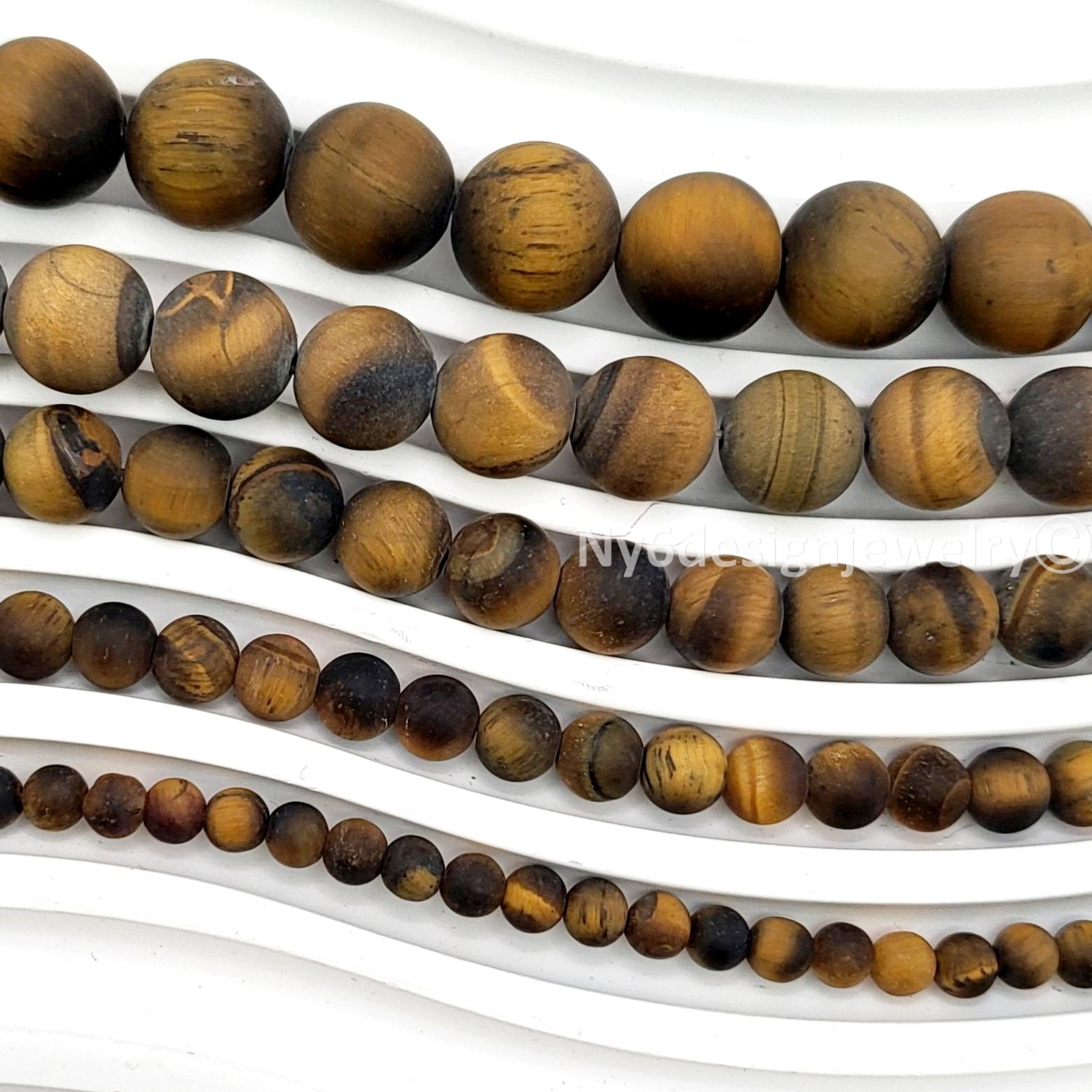 Natural Tiger’s eye Matte Round Spacer Loose Bead 15″ 4,6,8,10,12mm Frosted Bead