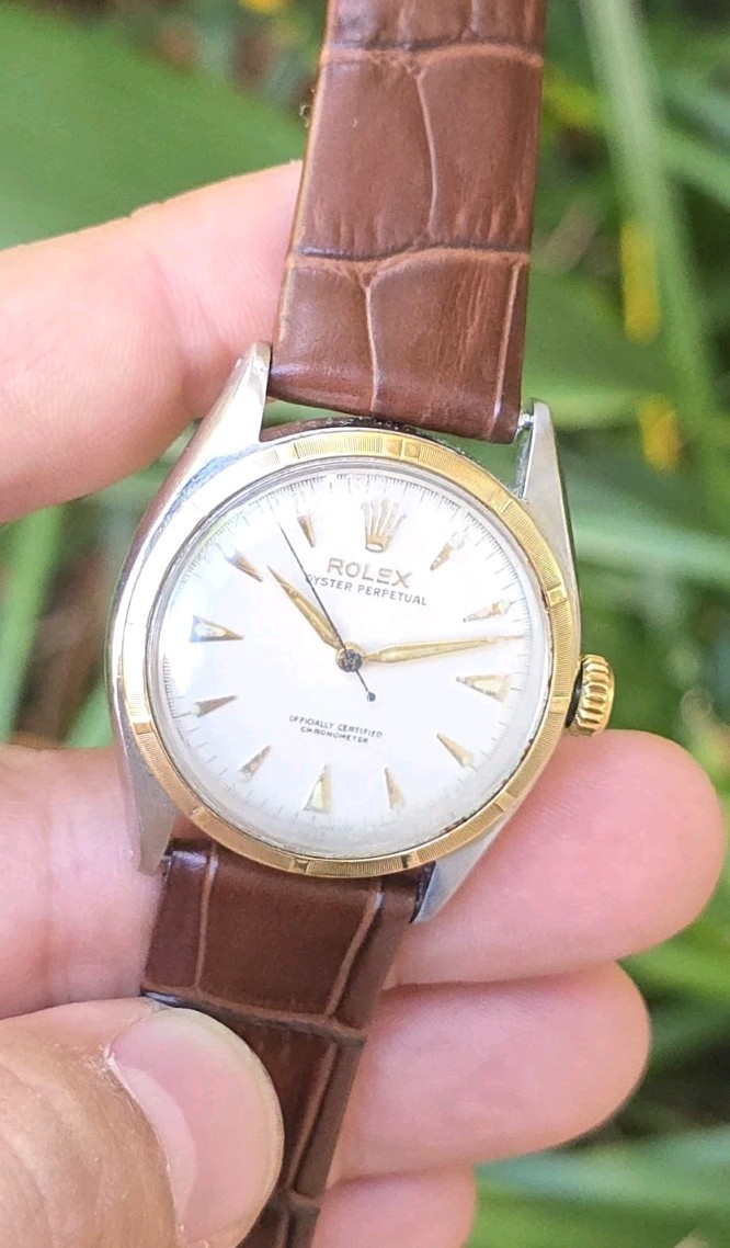 Vintage 1950’s Rolex Oyster Perpetual Ref 6085 Two Tone 34mm Men’s Watch