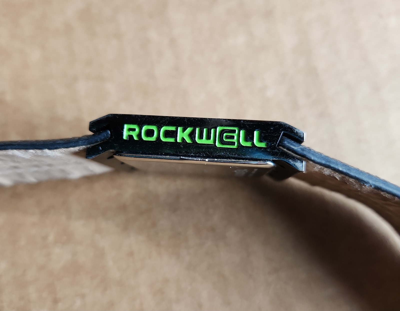 ROCKWELL VOGUE MERCEDES GREEN WRISTWATCH WITH BLACK BAND & NEW BATTERY WORKS