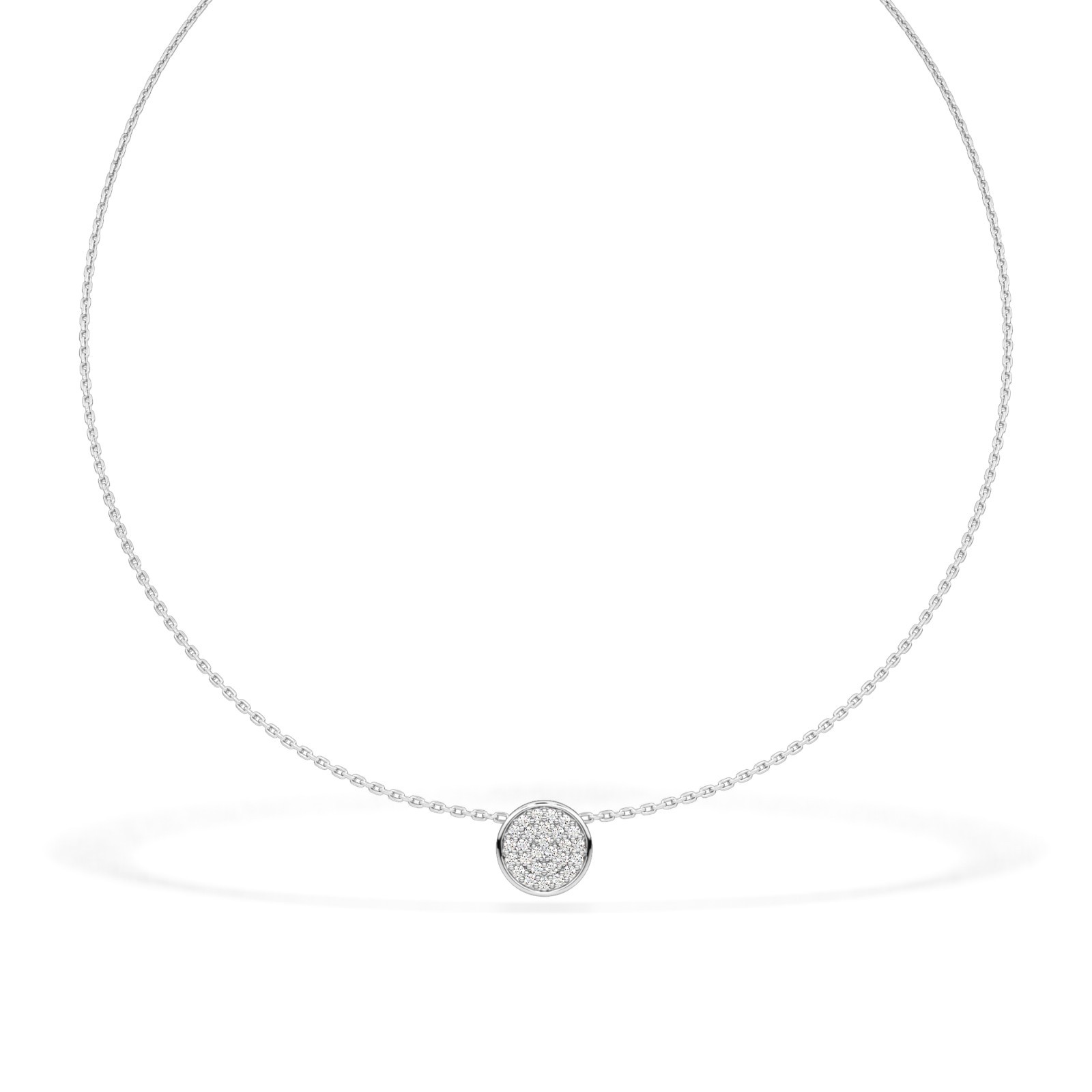 IGI Round Cut Natural or Lab Grown Diamond Cluster Necklace in 10K 14K 18K Gold