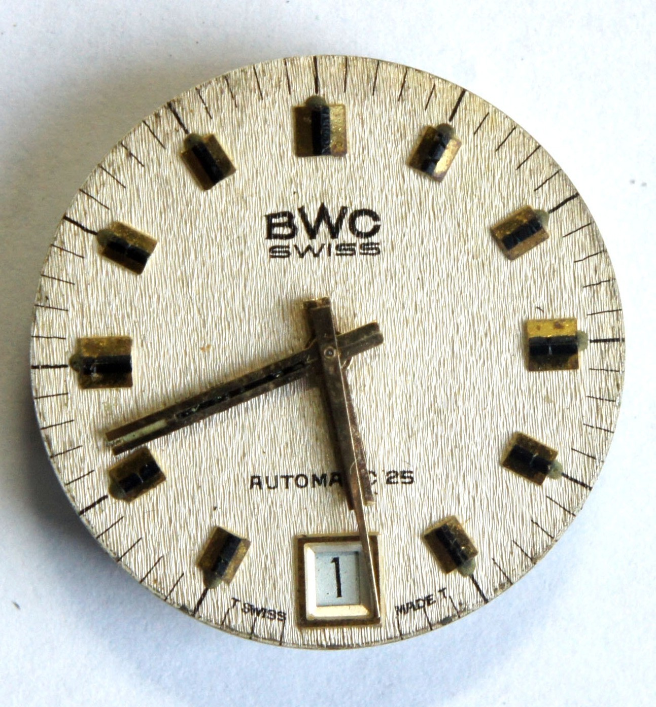 Vintage BWC Swiss Automatic Watch Movement ETA 2782 25 Jewels Dial Parts Repair