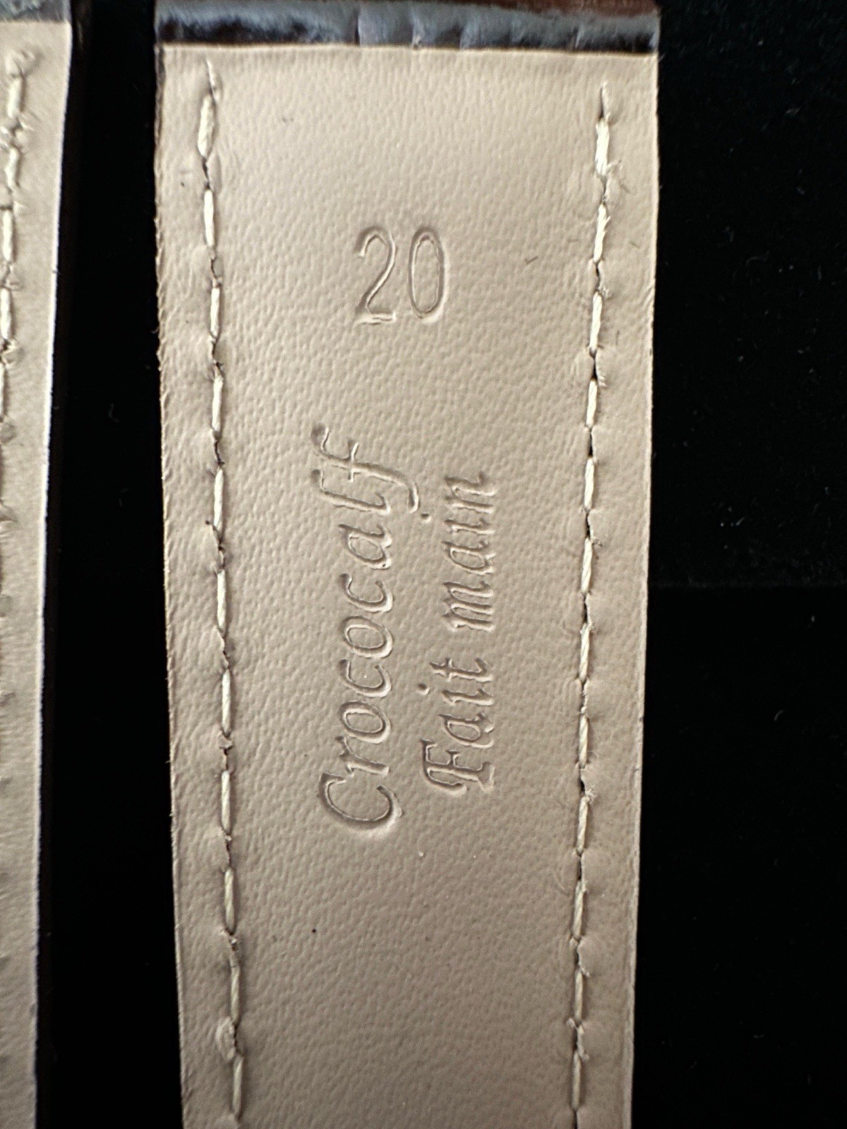 Fredrique Constant Brown Crocodile Style Leather Strap 20MM