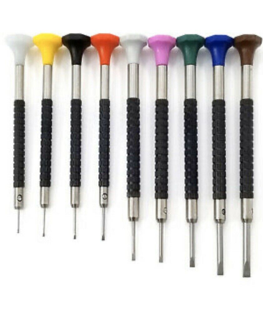 TIMELAB Watch Jewelry Repair Tools Precision Screwdriver FLAT HEAD Blade 9PCS
