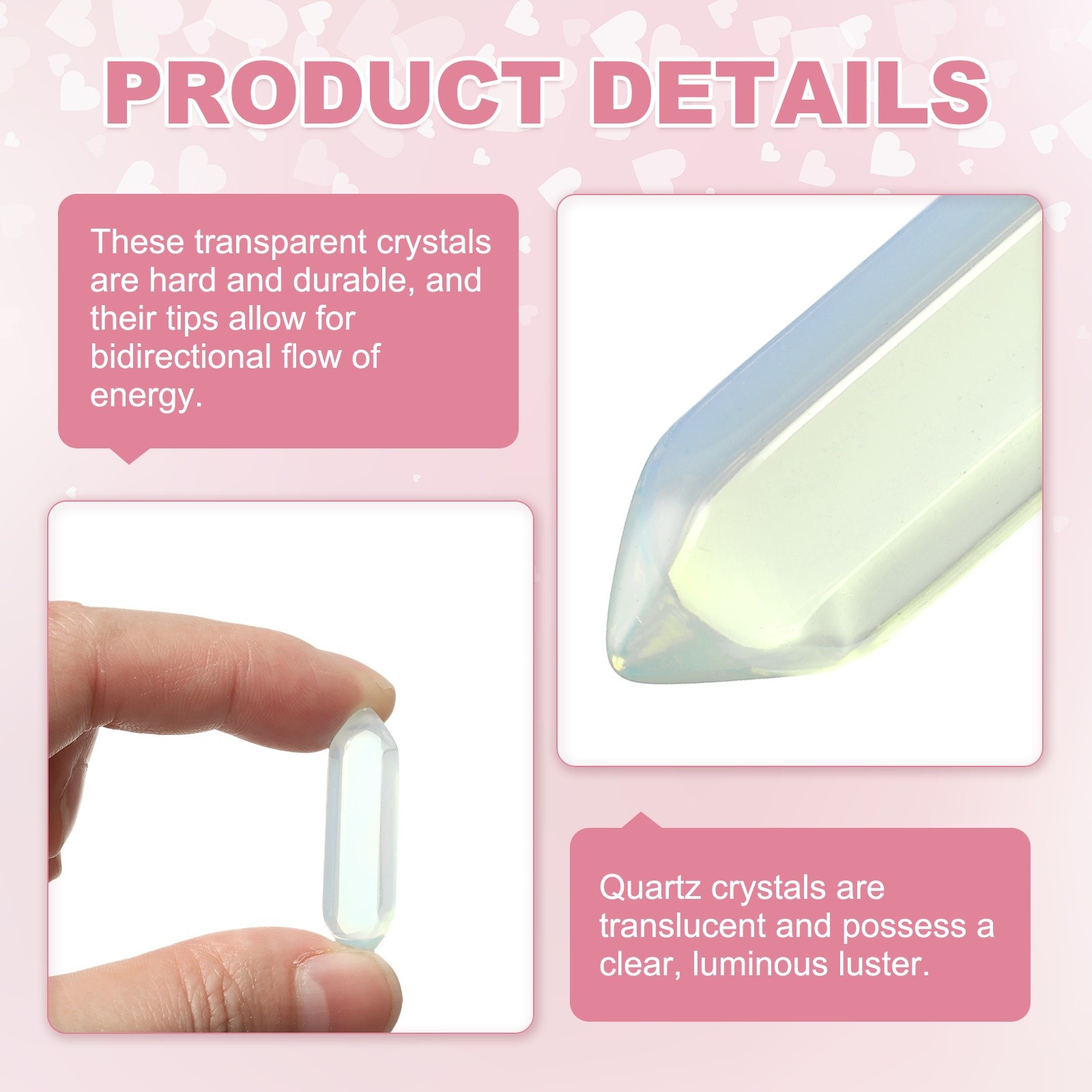 10 Pack Opal Crystal Quartz Crystals, Polished Crystals Bulk