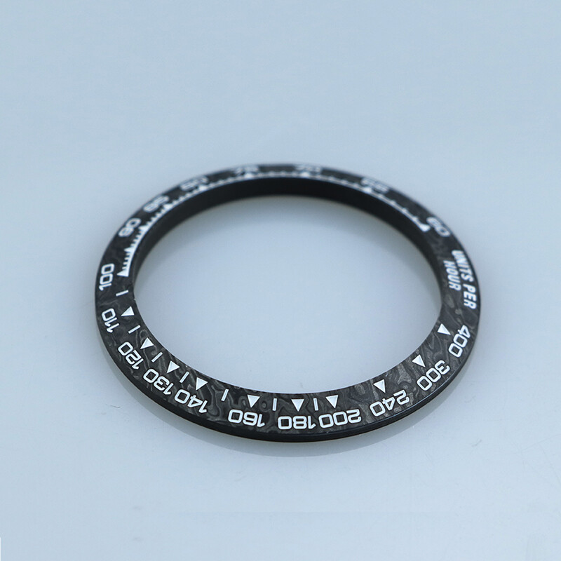 38.5×30.5mm Black Daytona bevel Carbon Fibre Bezel Watch chronograph bezel