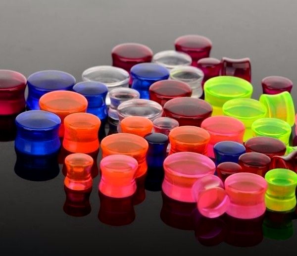 1x 2mm-20mm Acrylic Solid Ear plug Stretcher Tunnel Expander Earring Transparent