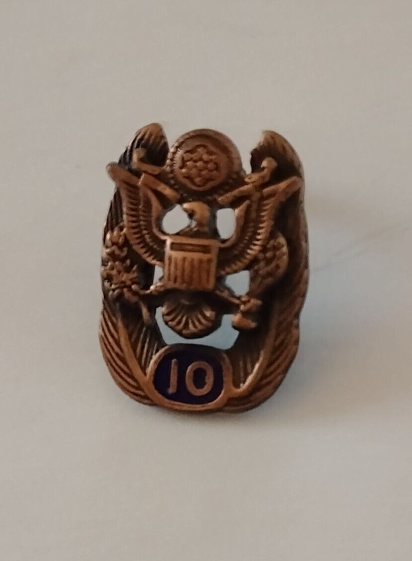 US Civil Service Army 10 Years Tie Tack & Chain