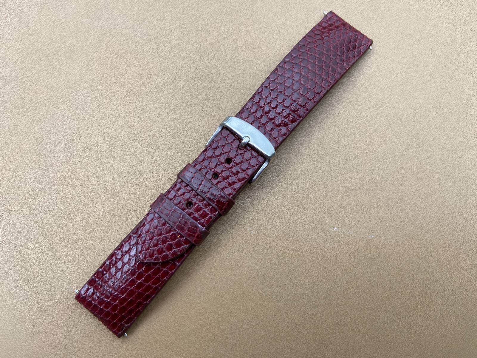 Dark Red Lizard Leather Watch Strap Band 16 17 18mm 19 20mm 21mm 22mm 24mm 26mm.
