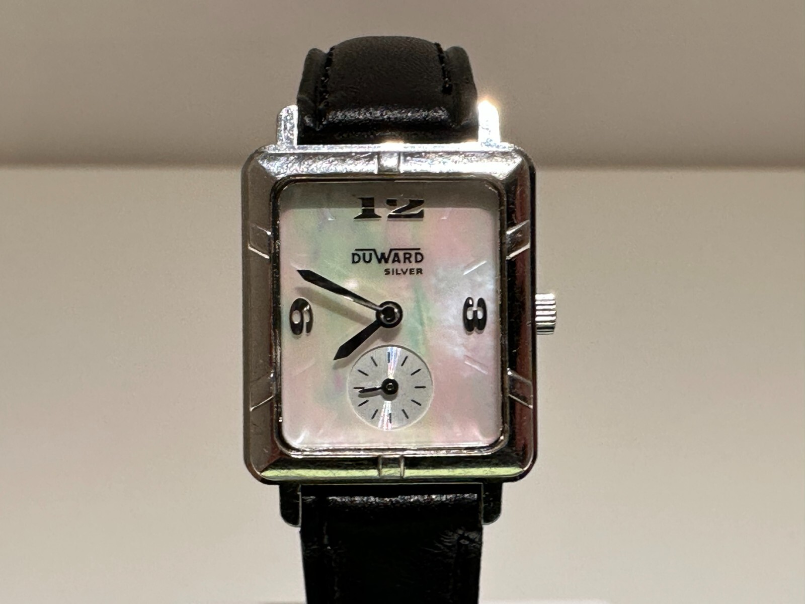 RETRO SWISS BEAUTIFUL SUB SECOND LADIES QUARTZ WATCH”DUWARD”MOTHER OF PEARL DIAL