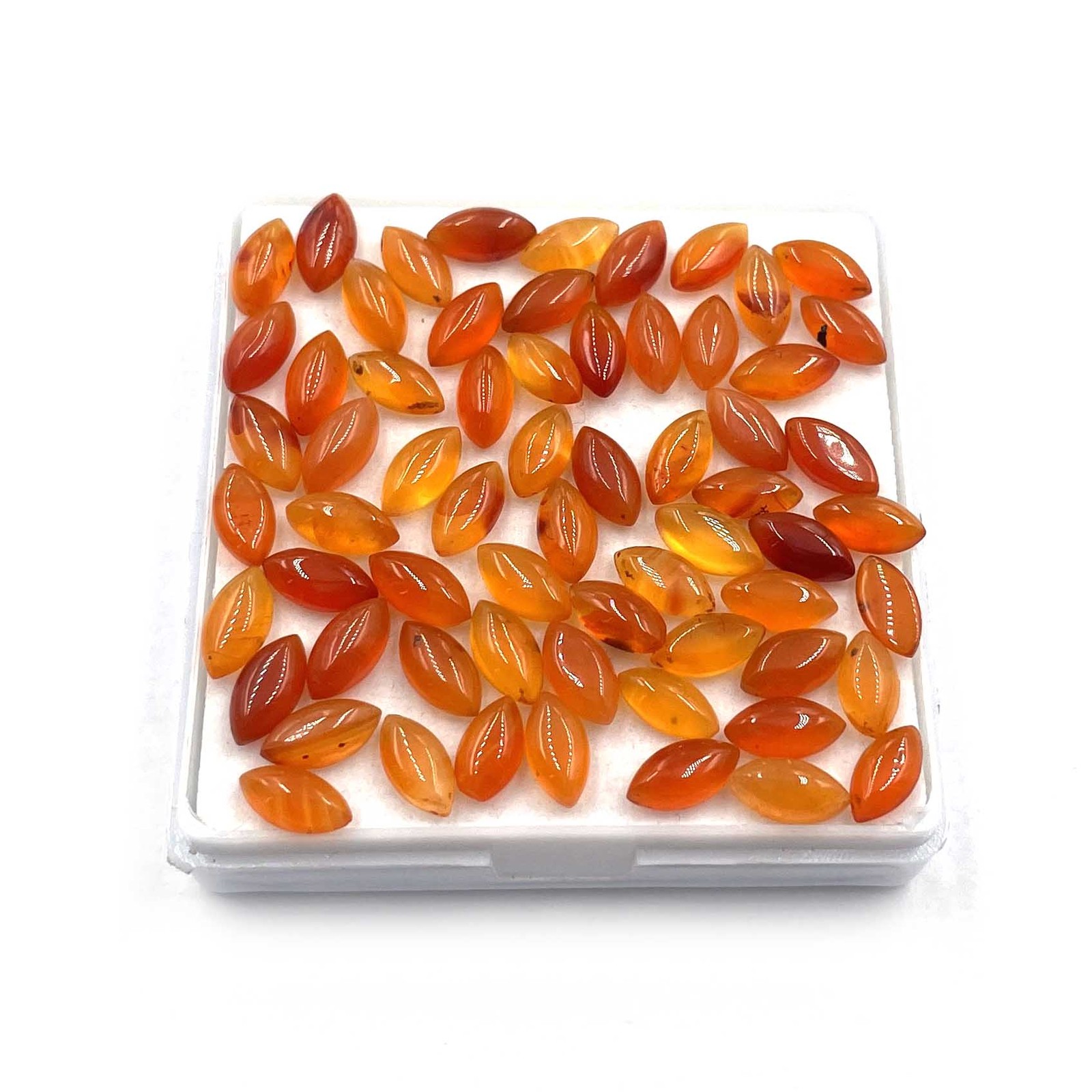 Natural Carnelian Marquise Cabochon Loose Gemstone Lot 45 Pcs 4*8 MM 50 CT
