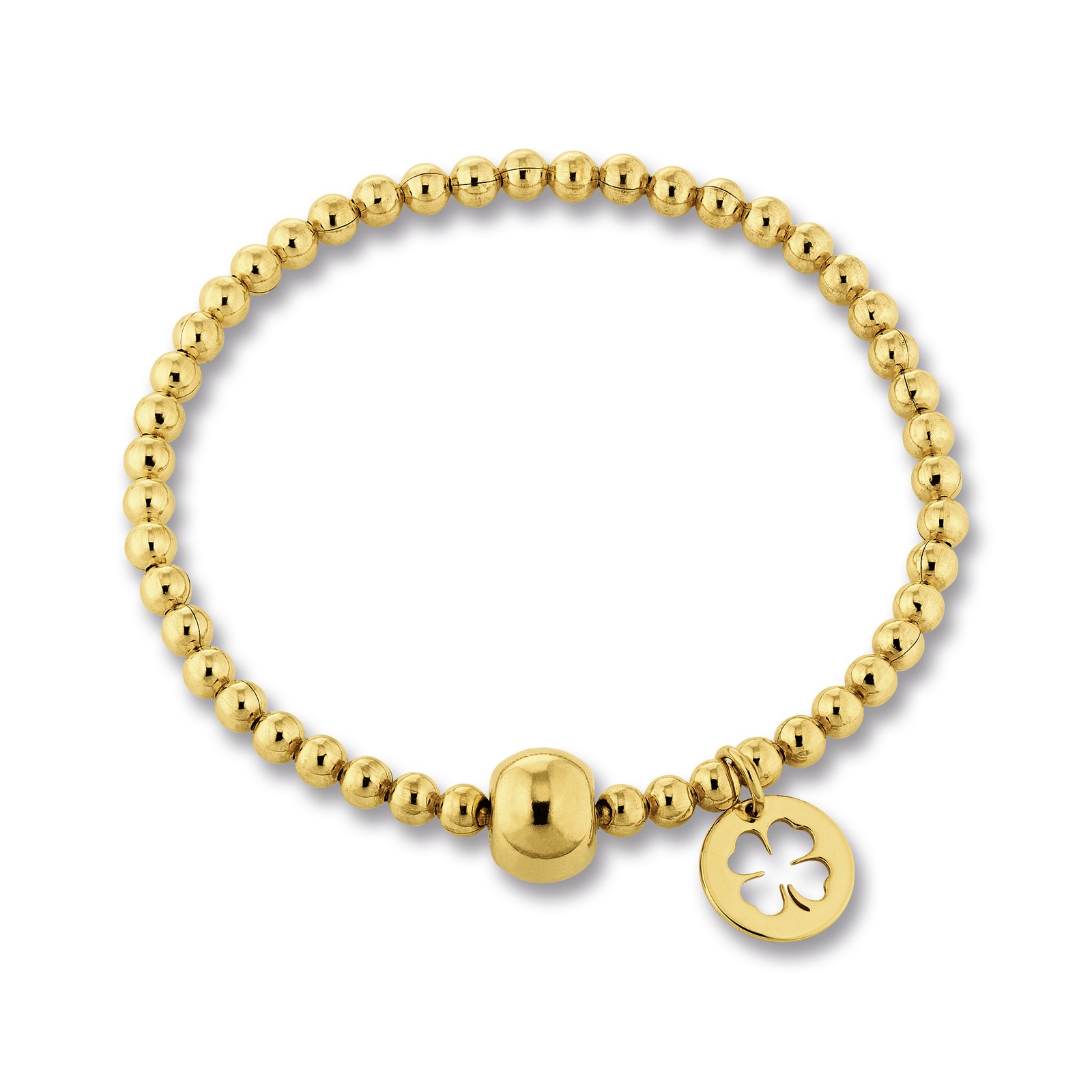 Bedra Women’s Bracelet Ball with Shamrock 925/- Silver Yellow Gold-Plated 2143.12 NEW