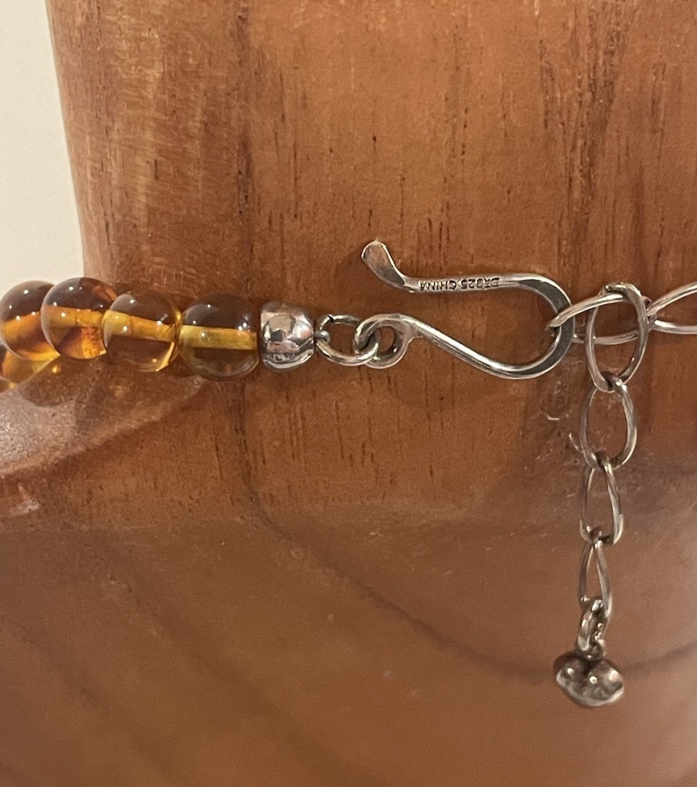 Jay King “Mine Finds” Amber and Turquoise Bead Sterling Silver Necklace, 18″
