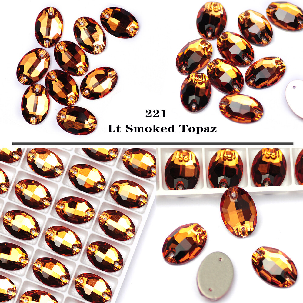 Oval Glass Sewing Strass Flat Back Sew On Crystal Loose Rhinestone for Mask DIY