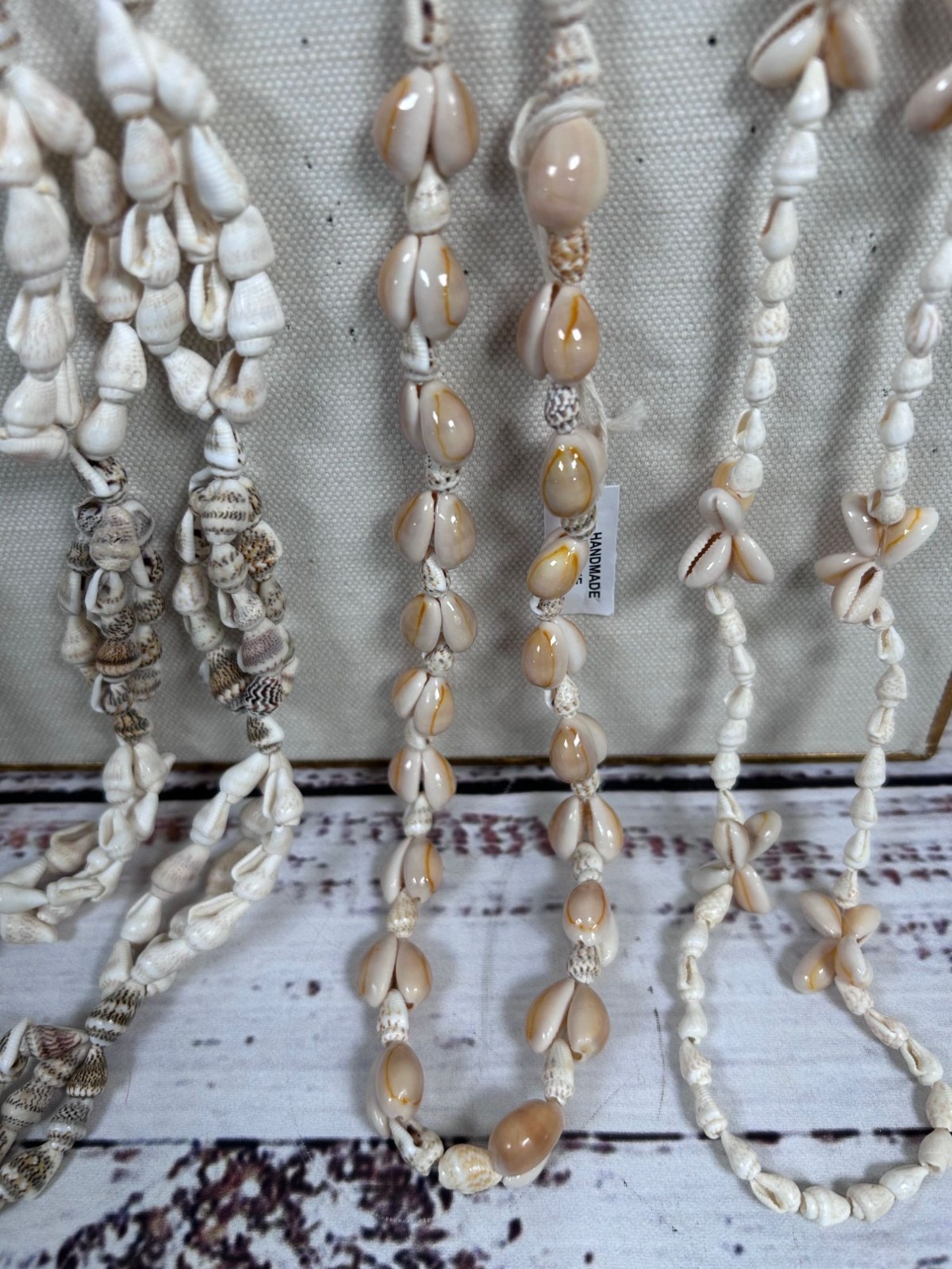 Vintage Cowrie Sea Shell Necklace Lot Handmade in Philippines Souvenir Boho Tiki