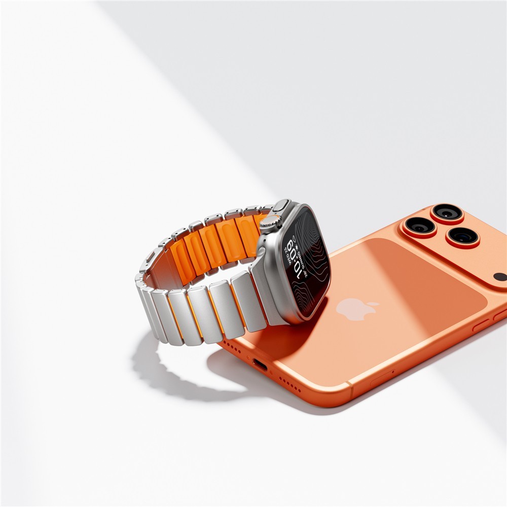 Titanium + Silicone Link Band for Apple Watch Ultra 3 2 49mm Series 11 10 9 8 7