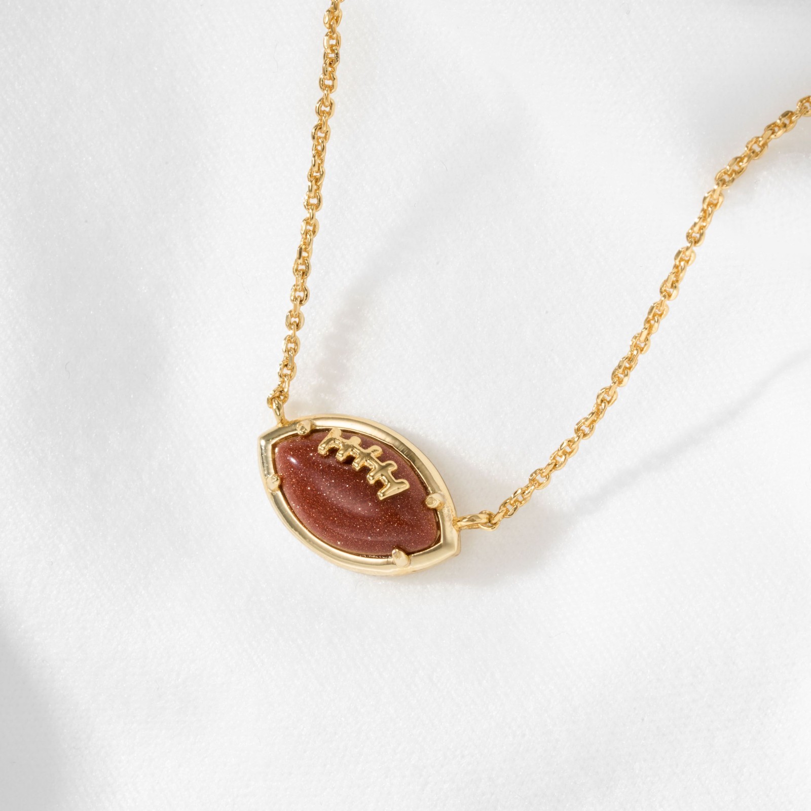 Alicia Bonnie Football Orange Gold Sandstone Necklace Gold