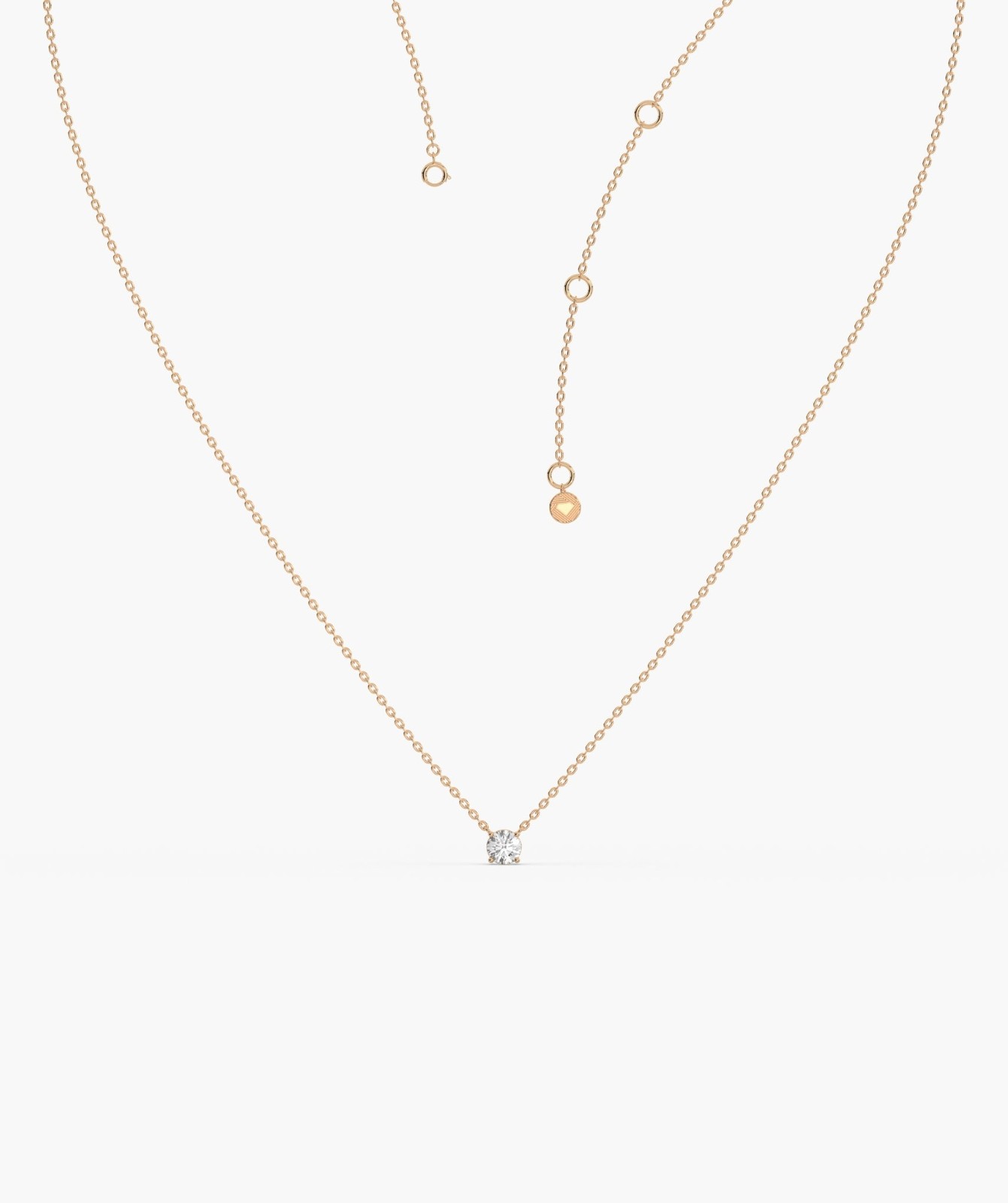 14K Gold Round Lab Grown Diamond Minimalist Solitaire Pendant Necklace For Woman