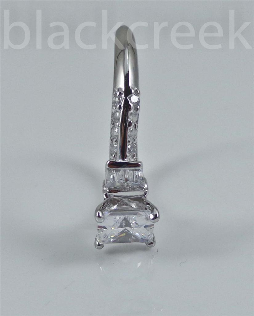 Silver 1.5ct Princess C.Z.Promise Ring Size 5/6/7/8/8.5/9/9.25/10/10.25