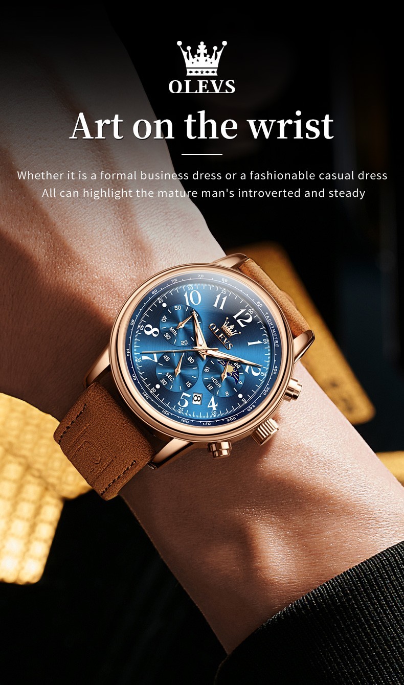 OLEVS 2912 Luminous 3ATM Waterproof Male New Year Present Leisure Quartz Watch