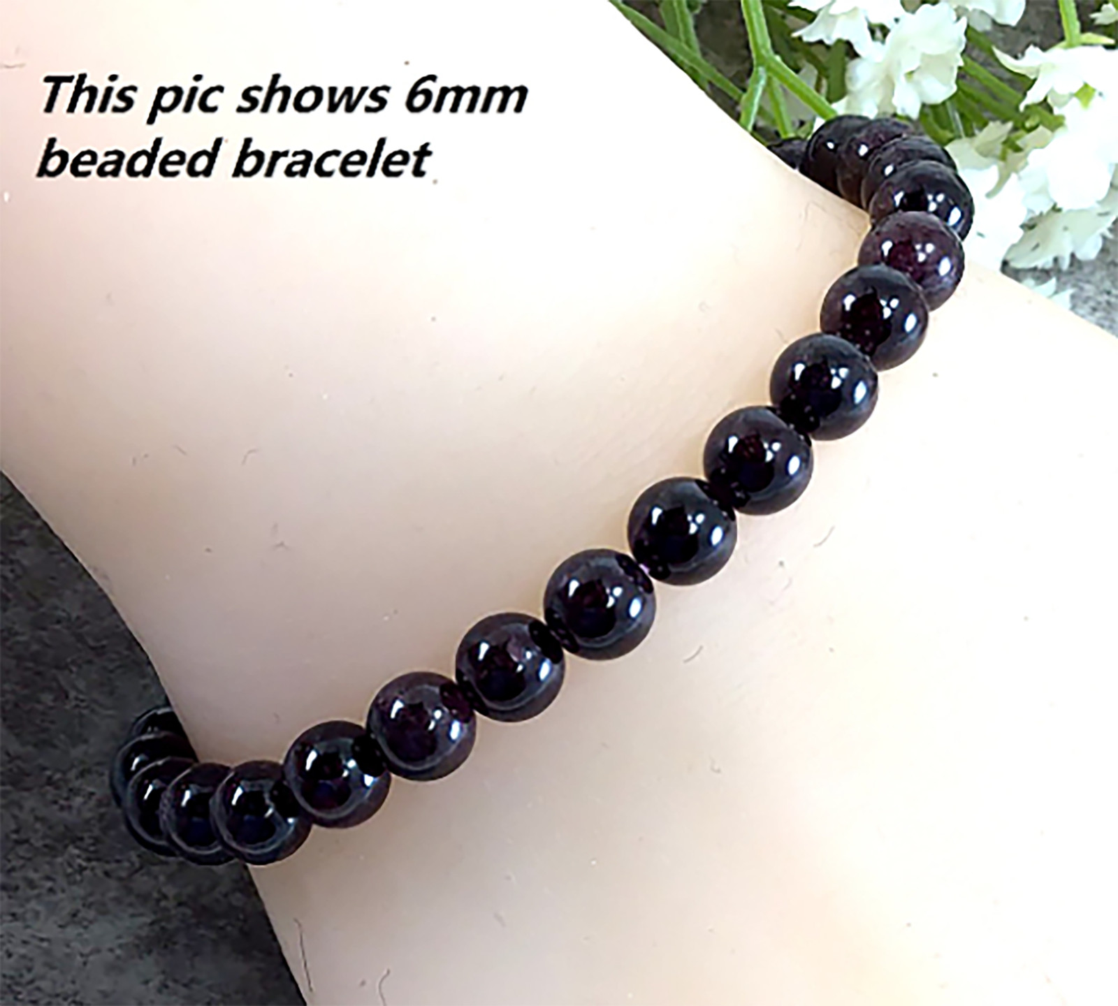Garnet Stone Stretchy Bracelet Healing Gemstone 4mm 6mm 8mm10mm12mm