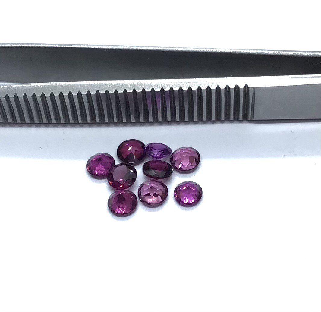 Pink Rodholite Garnet Round Cut Faceted Natural Loose Gemstone Making Jewelry