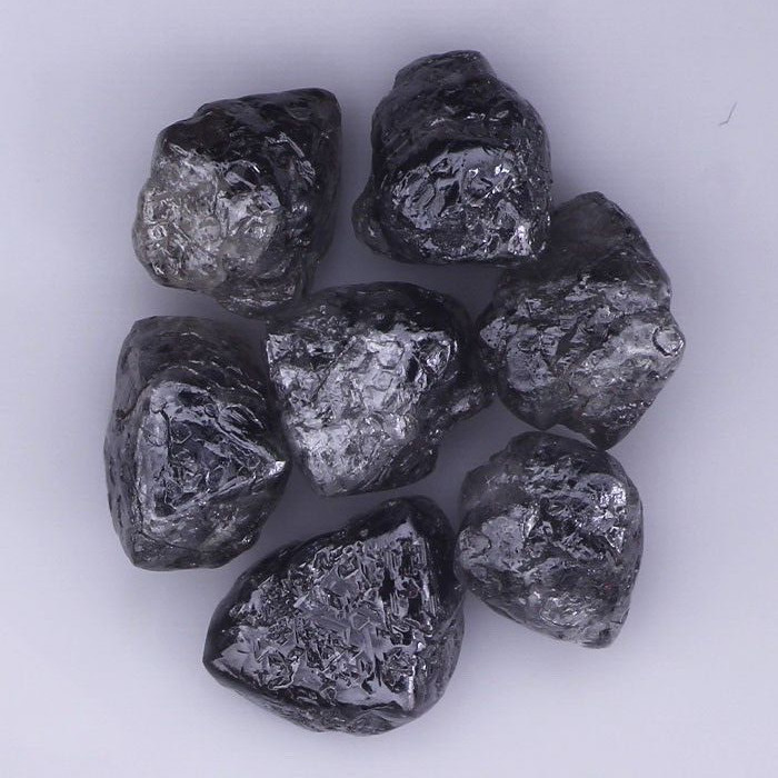 2.00 CARAT RAW CRYSTAL NATURAL BLACK COLOR ROUGH DIAMOND LOT 2.75 to 3.25 MM