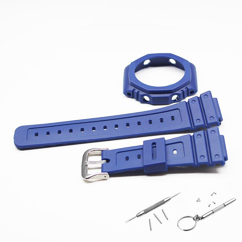 Sports Strap Resin Watch Band + Case Cover For Casio GA-2100 Camouflage/Classic