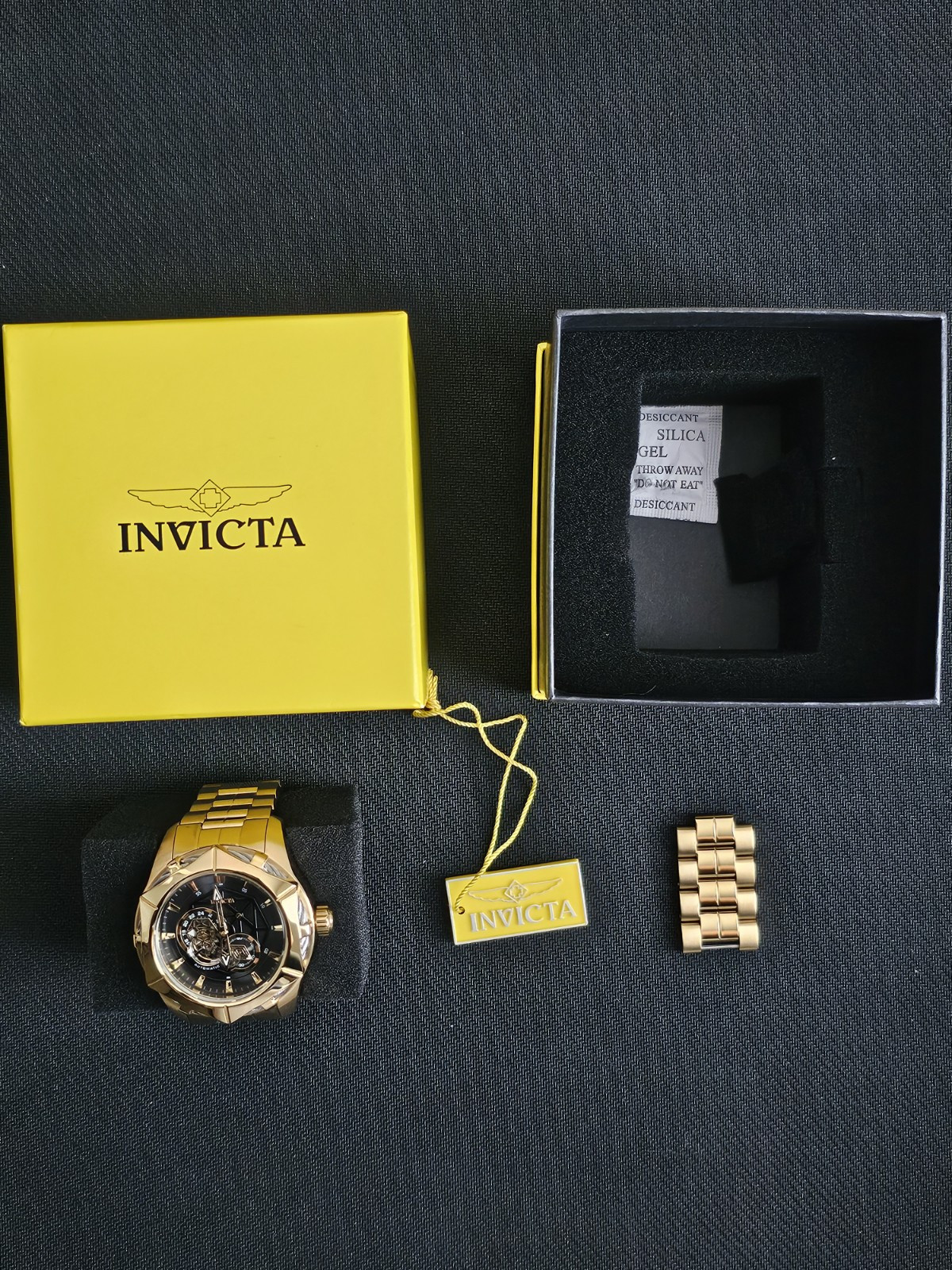 Invicta Gold/Steel Watch 51mm Case Flame Fusion Water Resistant,34708