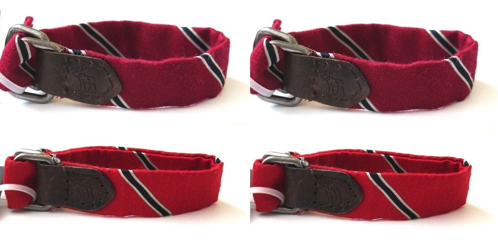 2pc ABERCROMBIE & FITCH NAVY RED BURGUNDY STRIPED CLOTH BRACELET BRAND NEW