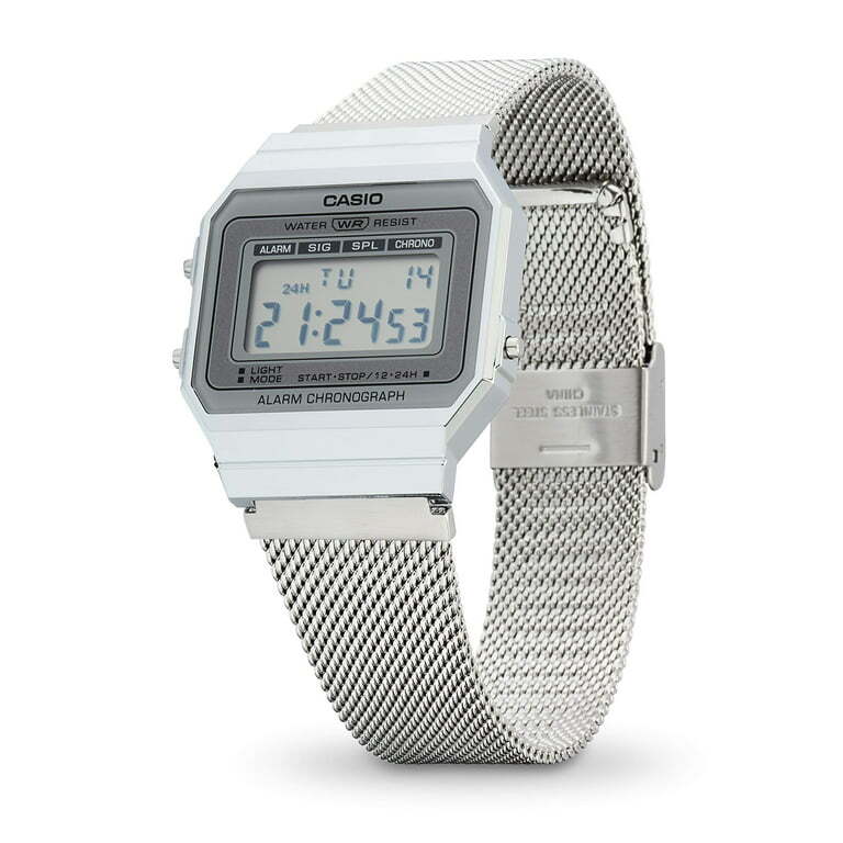 Casio A700WM-7A Digital Unisex Watch Retro Stainless Steel LED A700 New Original