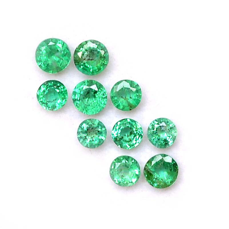 3 mm To 4 mm Natural Emerald Round Cut Lot 11 Pcs 1.71 CTS Loose Gemstones