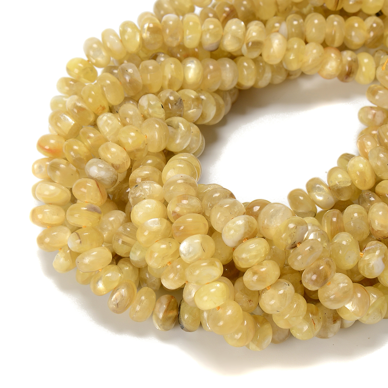 Brazilian Natural Golden Mica Smooth Rondelle Beads 4x6mm 5x8mm 6x10mm 15.5”Str