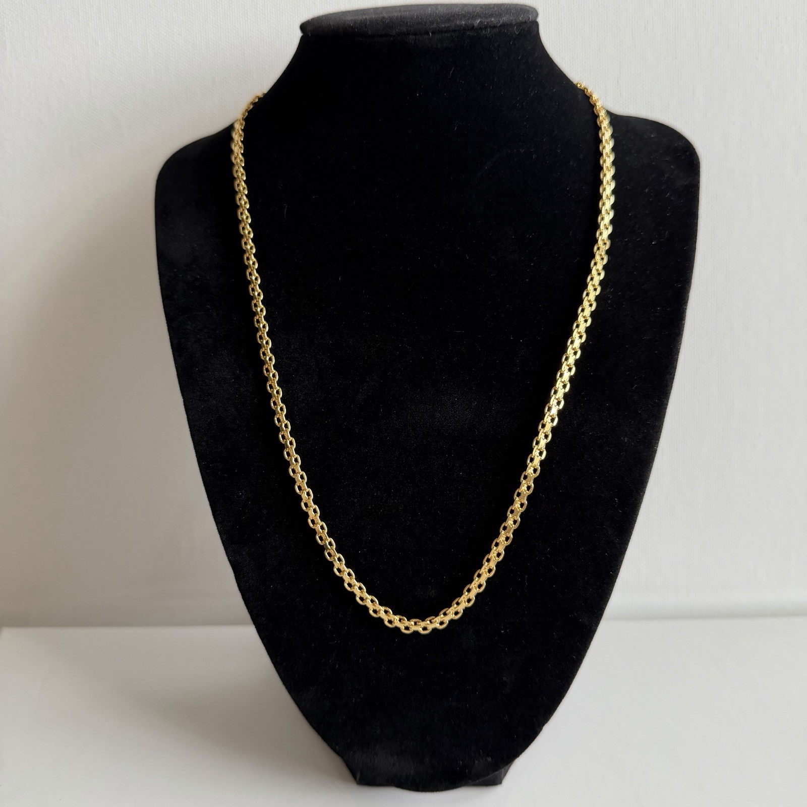 Vintage Milor Italy Sterling Silver 925 Gold Plated Necklace Approx 20 in