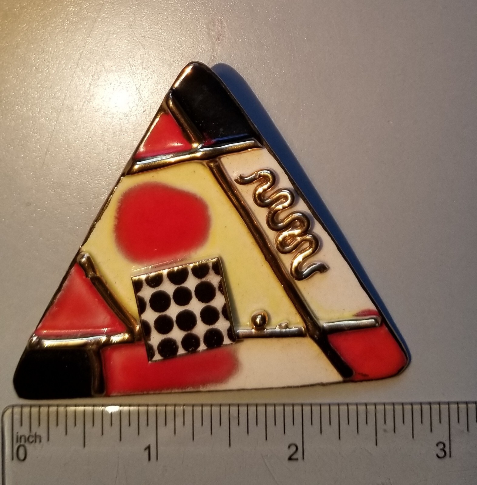 FABULOUS Pop Art Art Deco Ceramic/Enamel Brooch/Pin