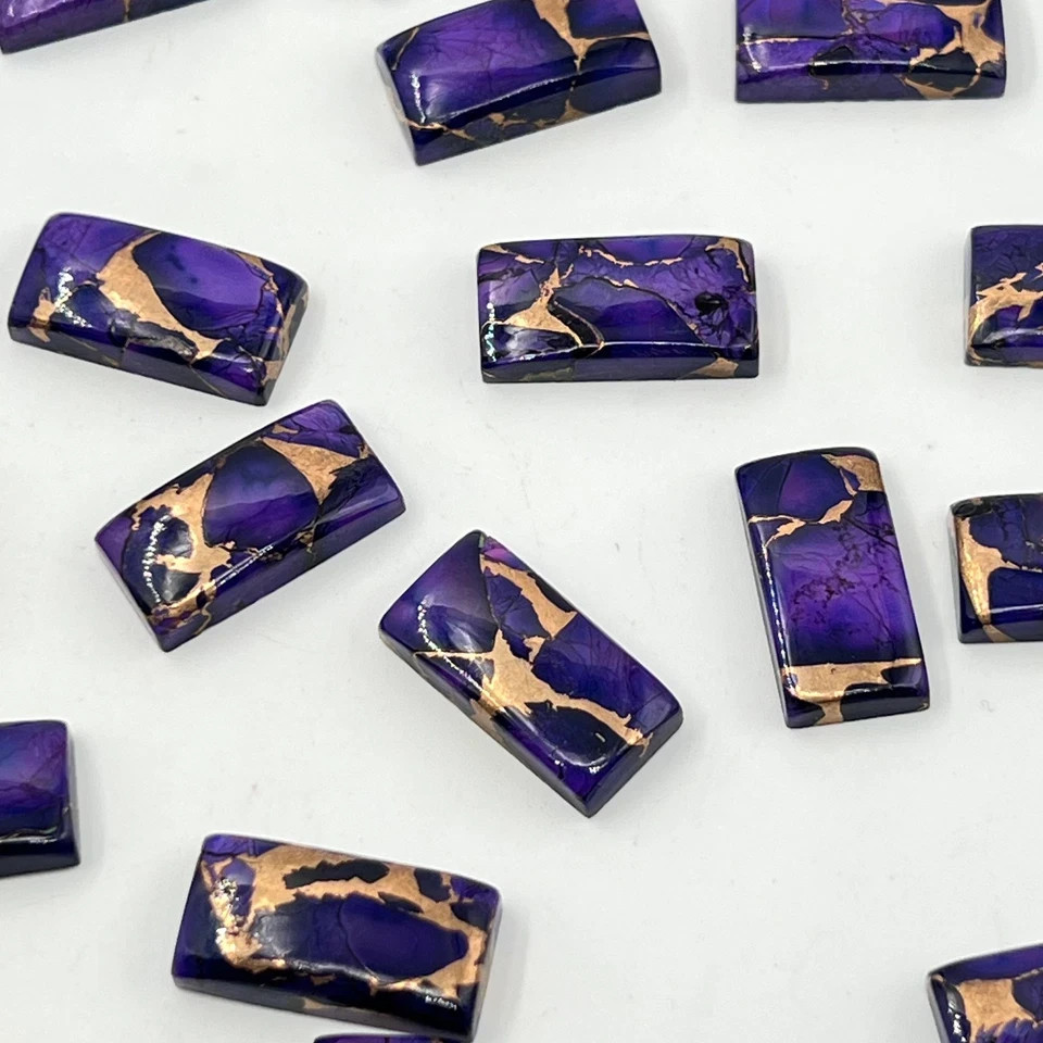 AAA+ Purple Rose Copper Turquoise Cabochon Rectangle Shape Loose Gemstone