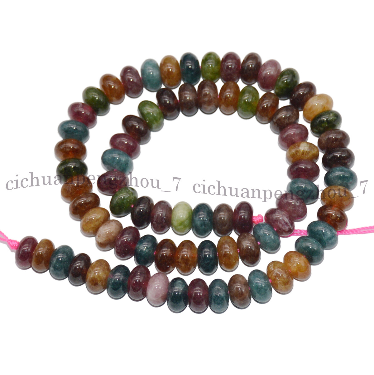 Natural Colorful Tourmaline 4x6mm 5x8mm Rondelle Gemstone Loose Beads 15”Strand
