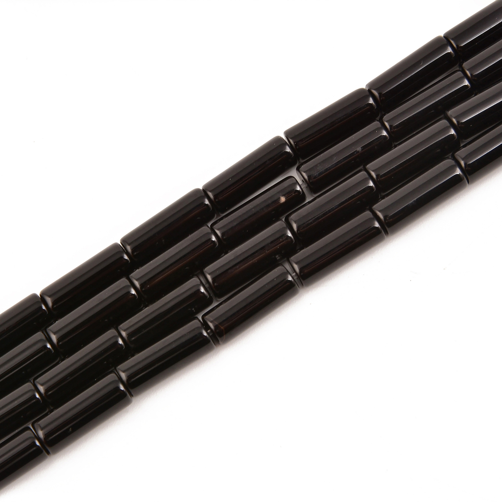 Black Onyx Round Tube Beads 4x13mm 15.5″ Strand