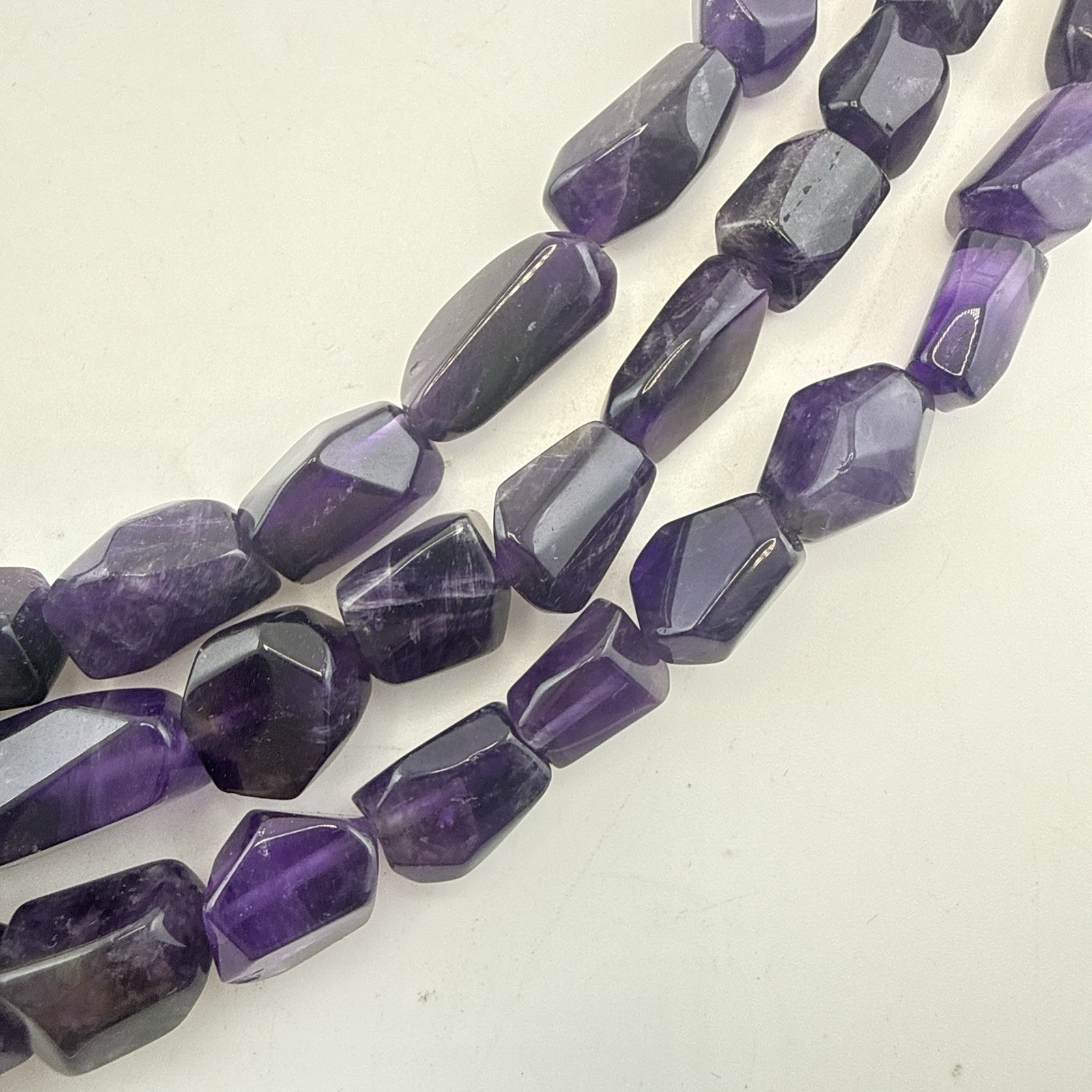 Jay King Necklace Amethyst Purple Triple Strand Chunky Bead Sterling 132g 925