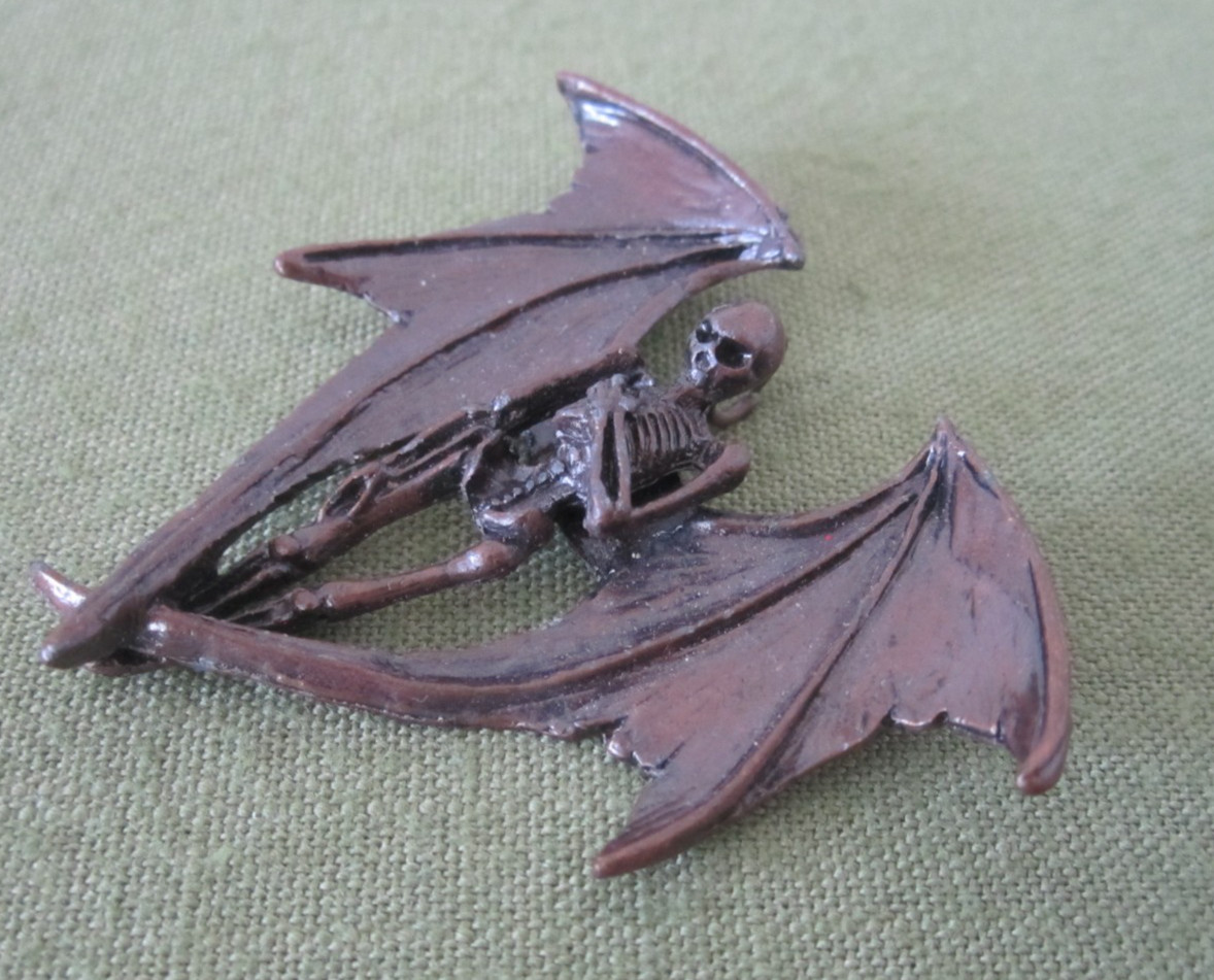 Alchemy England Winged Skeleton Gothic Metal Pendent 2003 Marked On Wings