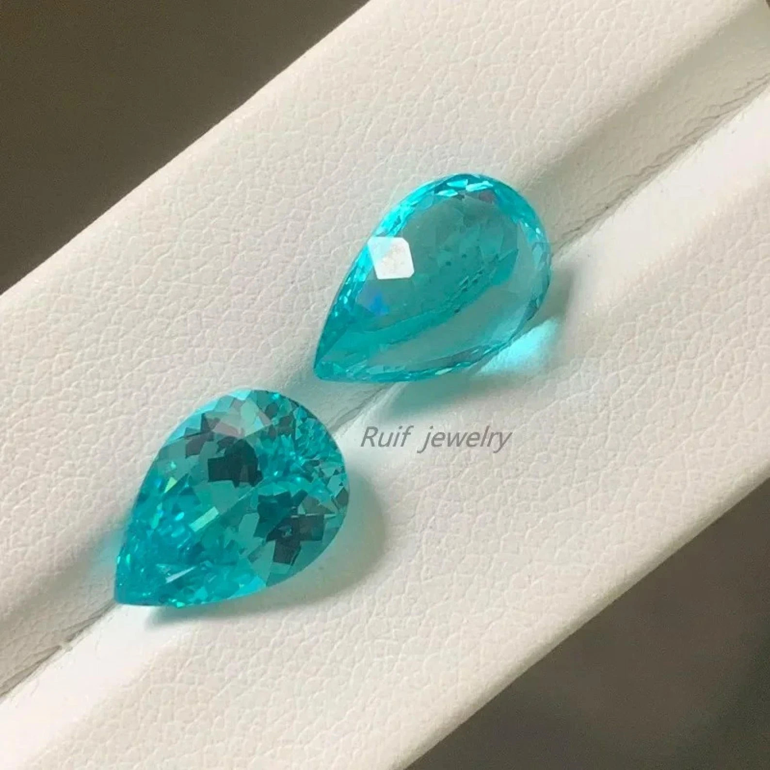 Pair 20.60 Ct Natural Neon Blue Paraiba Tourmaline Pear Cut Certified Gemstone